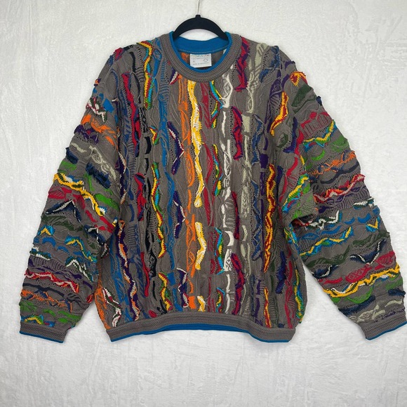 COOGI Other - Vintage 90s COOGI Textured 3D Knit Multicolor Pullover Crewneck Sweater Size XL